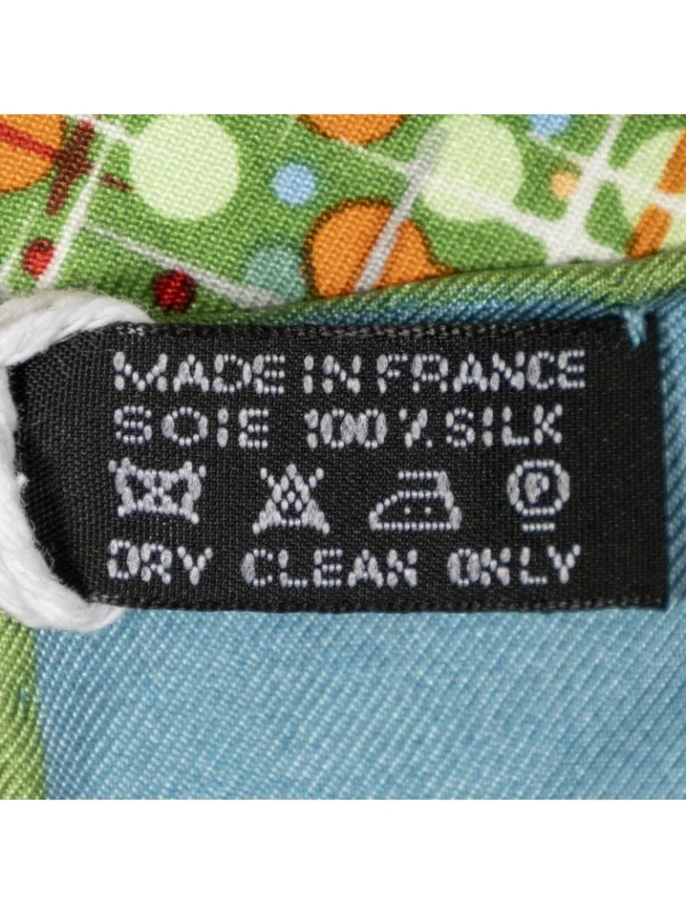 Hermes Scarf Blue Green Orange Twill Silk